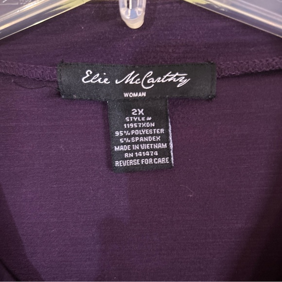Chic Purple Women's Blouse size 2X stretch - Picture 3 of 6